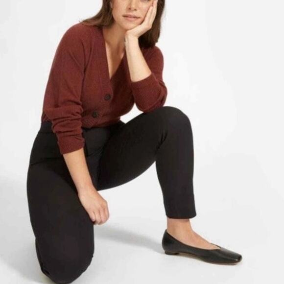 NEW Everlane The Fixed Waist Stretch Cotton Black Trouser Pants Size 00 - Picture 5 of 12